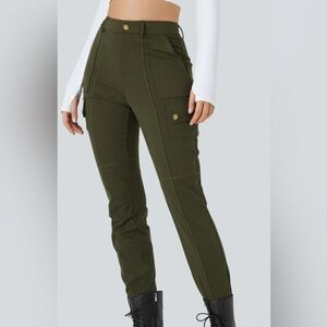 Halara Cargo HaloTek Air Olive Green Women's Cargo Pants. NWT. Large tall.